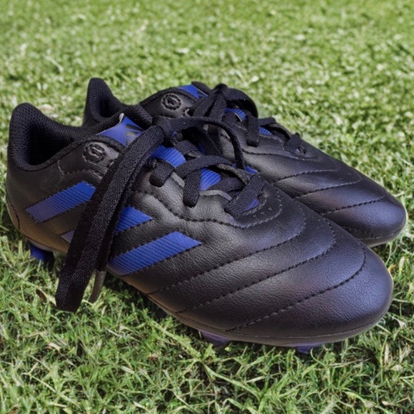 Adidas Kids Goletto IX US Size 13K Black, Blue Soccer Cleats EUC Fresh & Clean - Picture 1 of 11